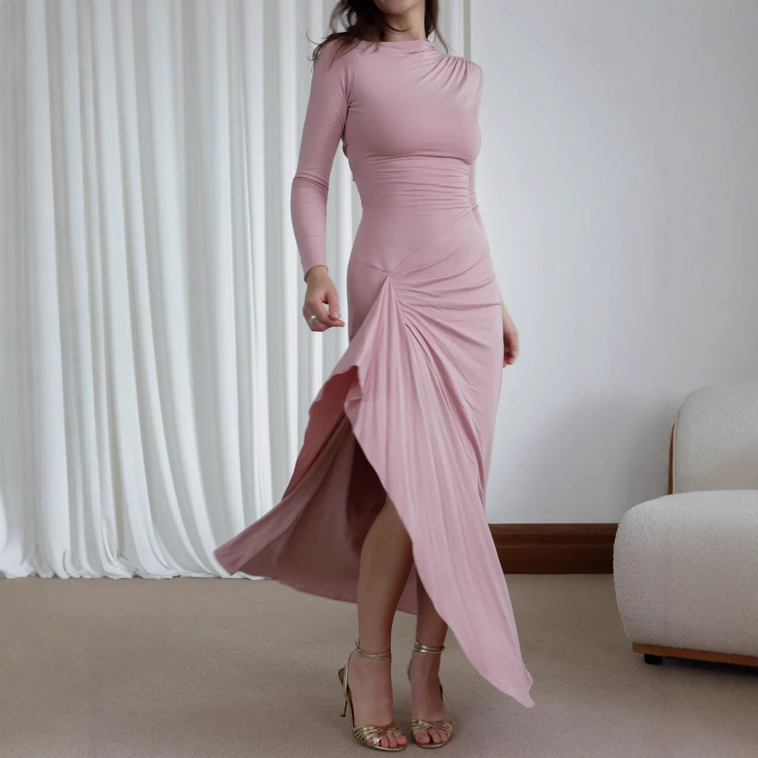 Spring women's clothing , form-fitting and slimming slit dress