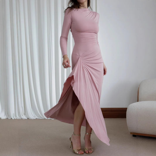 Spring women's clothing , form-fitting and slimming slit dress