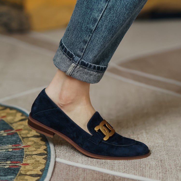 square heel, pointed toe loafer