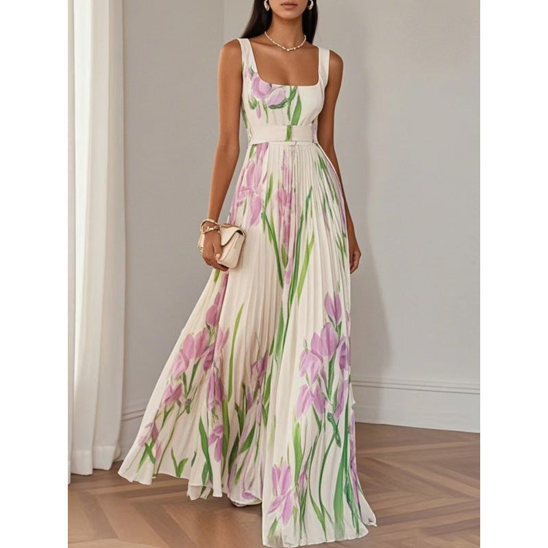 floral pleated dress