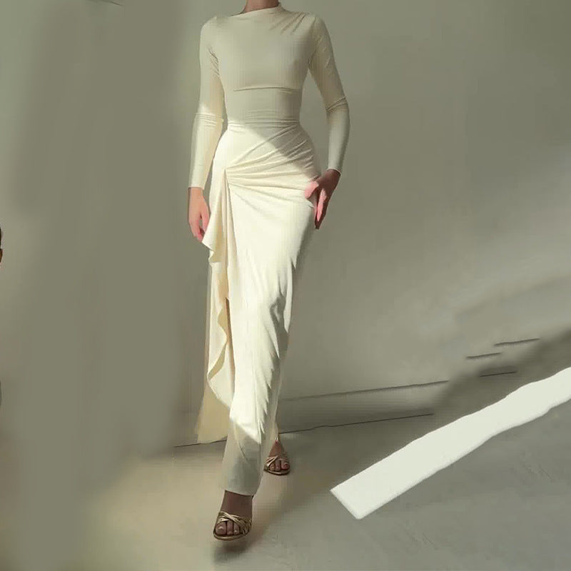 Spring women's clothing , form-fitting and slimming slit dress