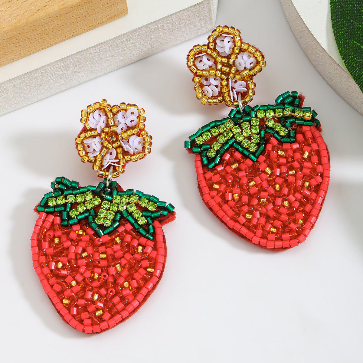 strawberry sequined earrings