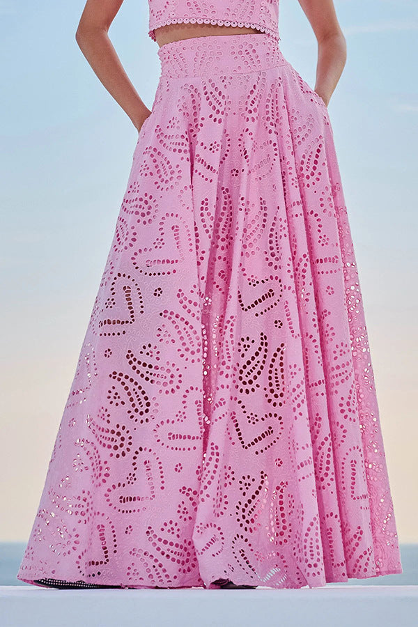 detailed eyelet two-piece set