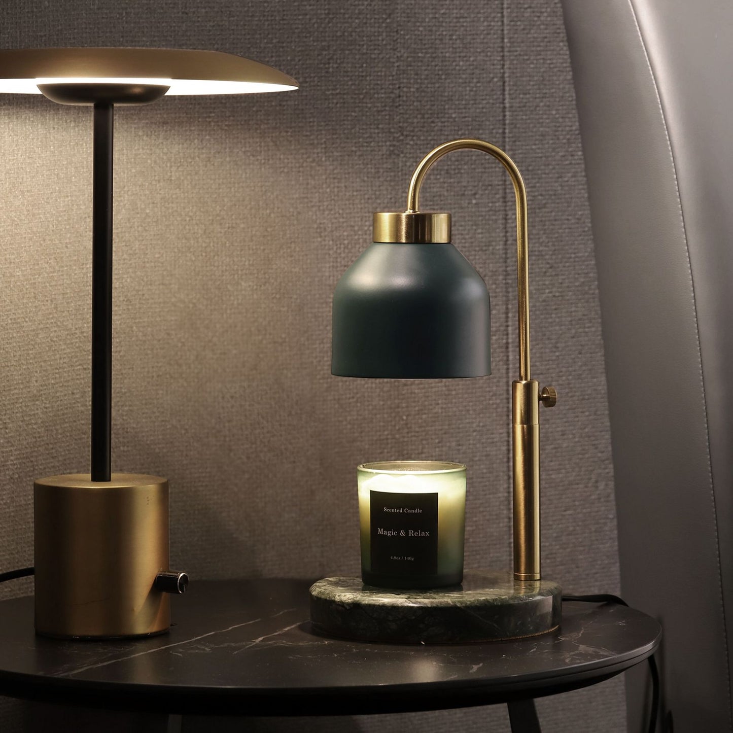 Marble melting candle lamp