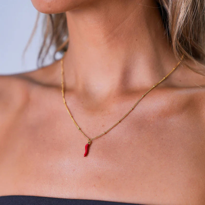 Colorful little chili pepper pendant