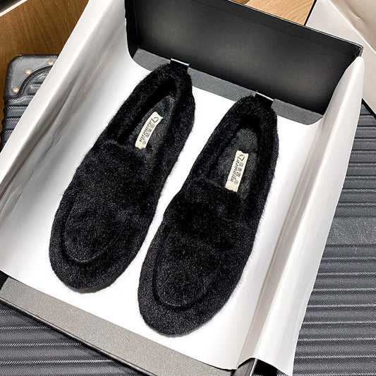 Women warm, fleece loafer