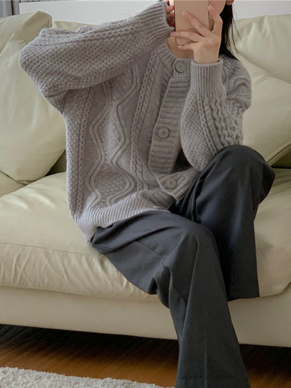 Women's cable knitted cardigan