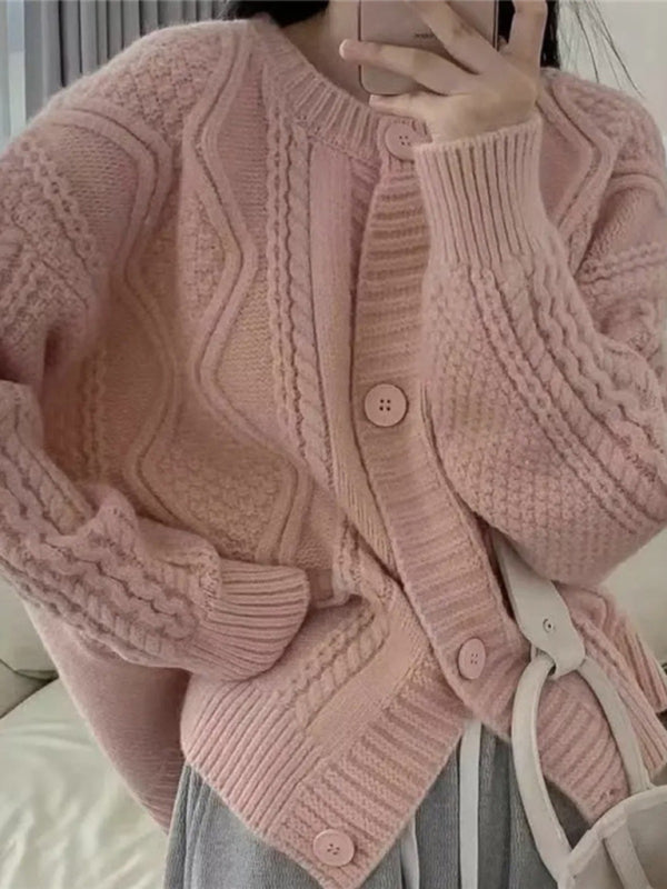 Women's cable knitted cardigan