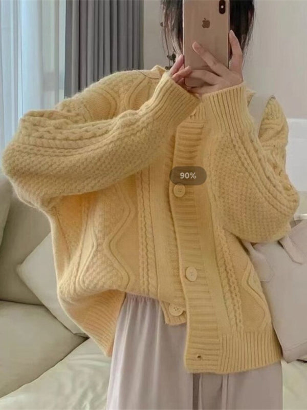 Women's cable knitted cardigan