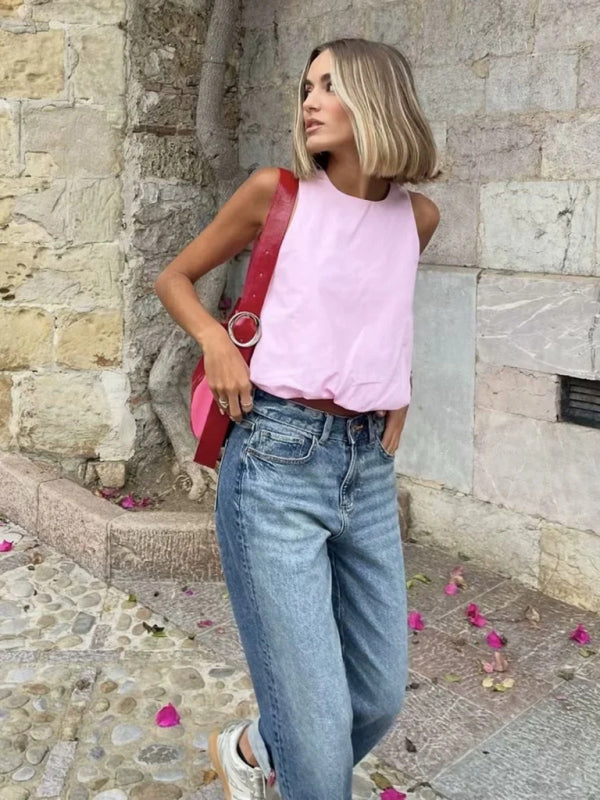 Balloon Pink Sleeveless Tank Top