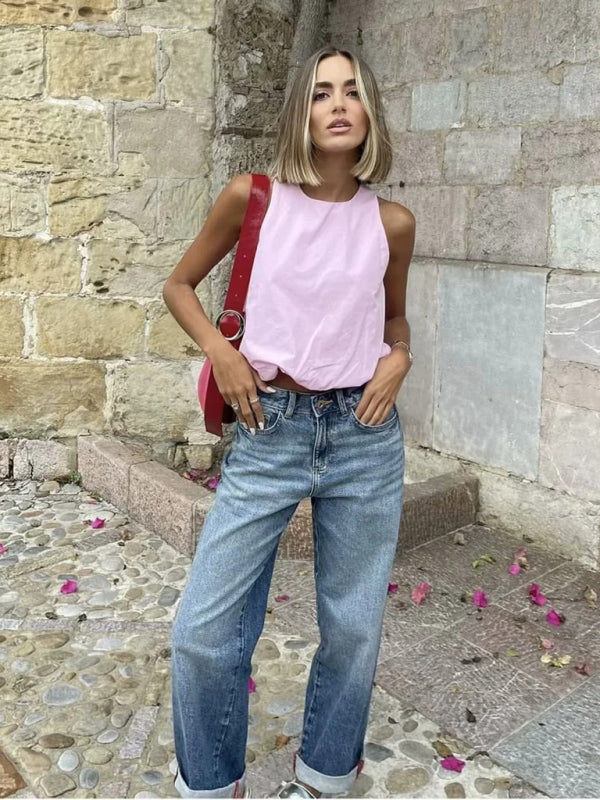 Balloon Pink Sleeveless Tank Top