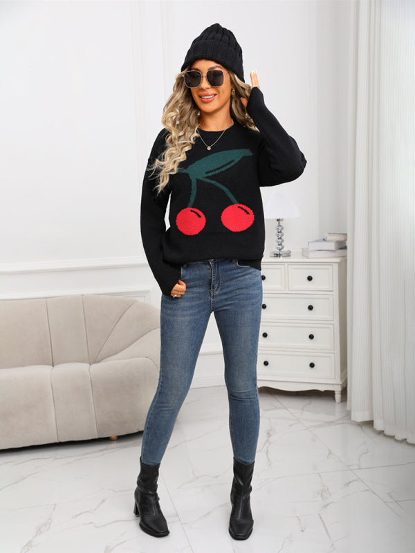 Cute Cherry Casual Pullover sweater