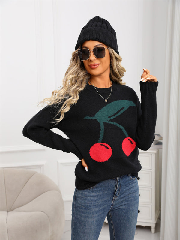 Cute Cherry Casual Pullover sweater