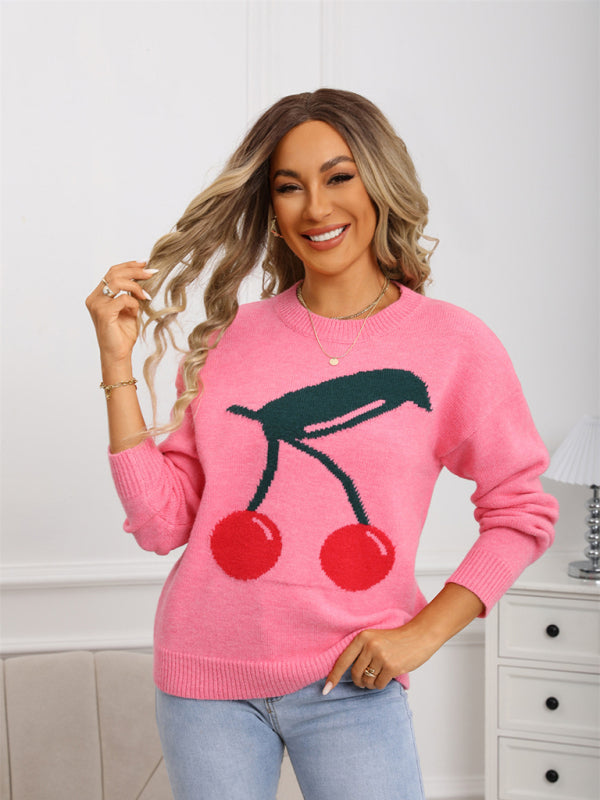 Cute Cherry Casual Pullover sweater