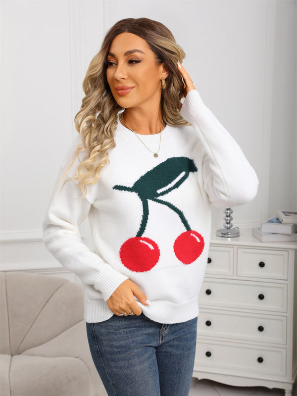 Cute Cherry Casual Pullover sweater